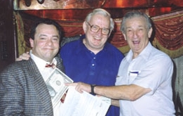 Wayne Powers with Dave Madden and Bill Cosko. Houdini Room. Magic Castle.